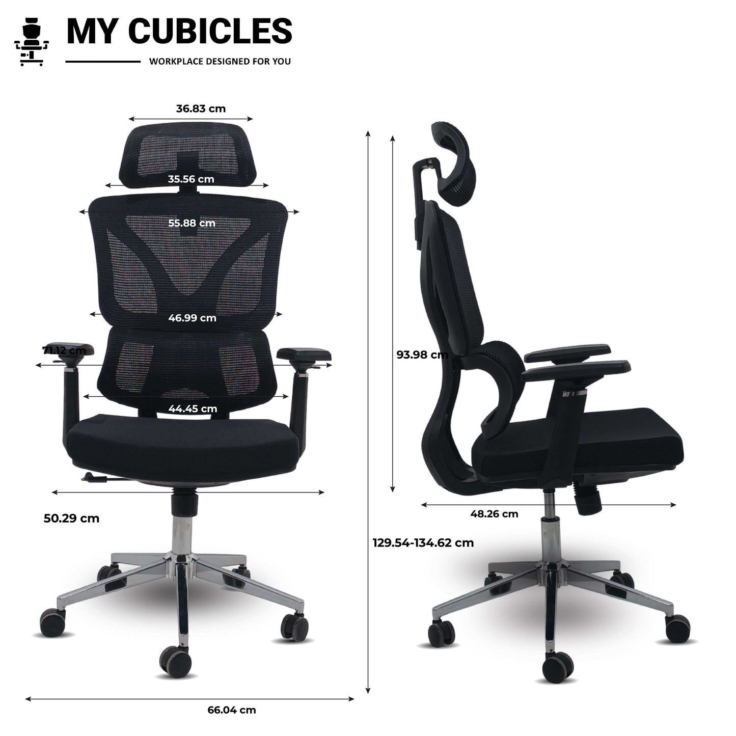 Black Ergo Gladiator Executive Office Chair with Head Rest