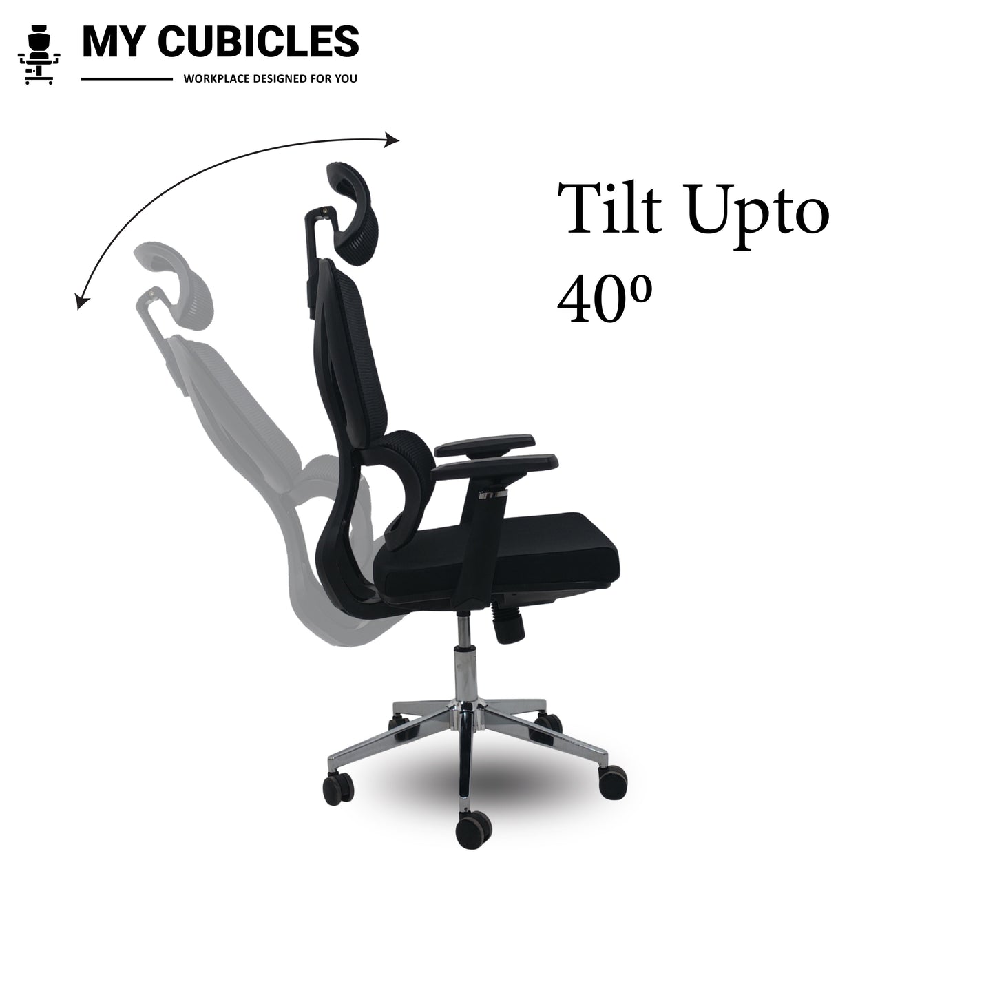 Black Ergo Gladiator Executive Office Chair with Head Rest