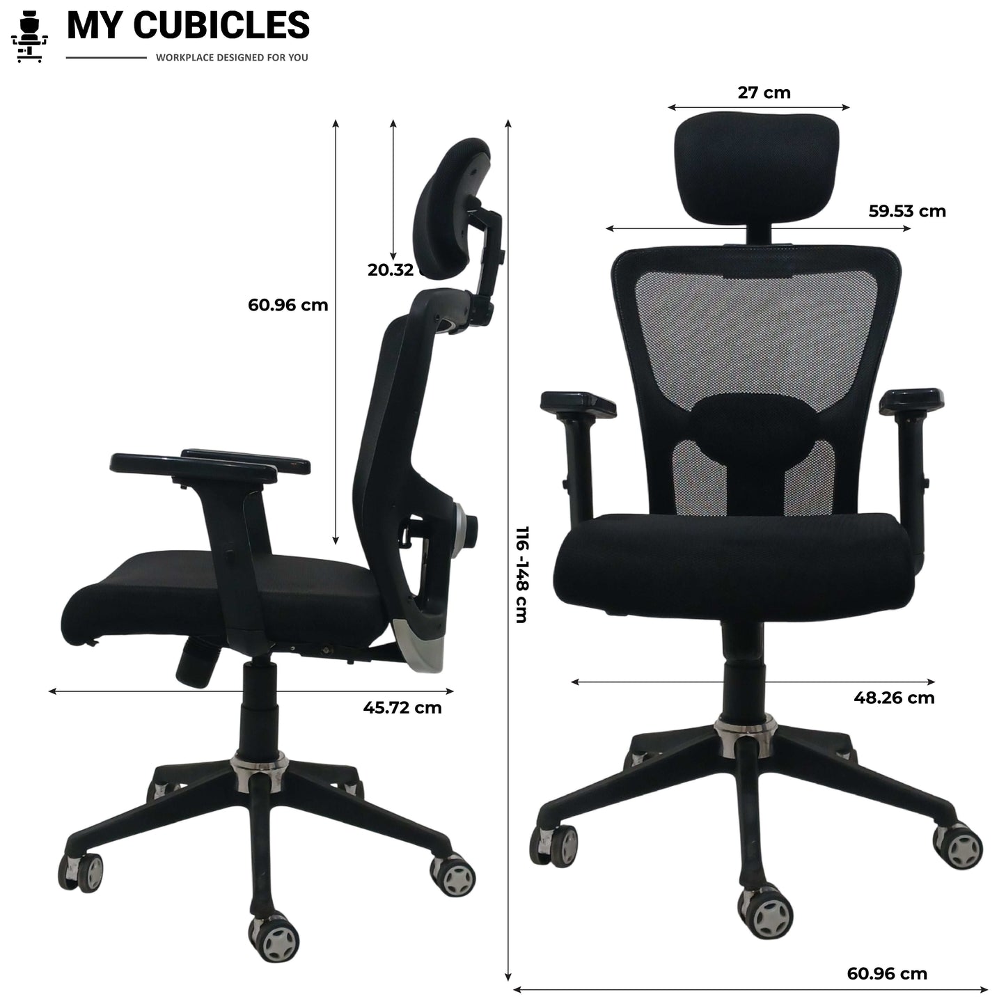 Majesty Black Jazz High Back Ergonomic Executive Office Chair | Nylon Base