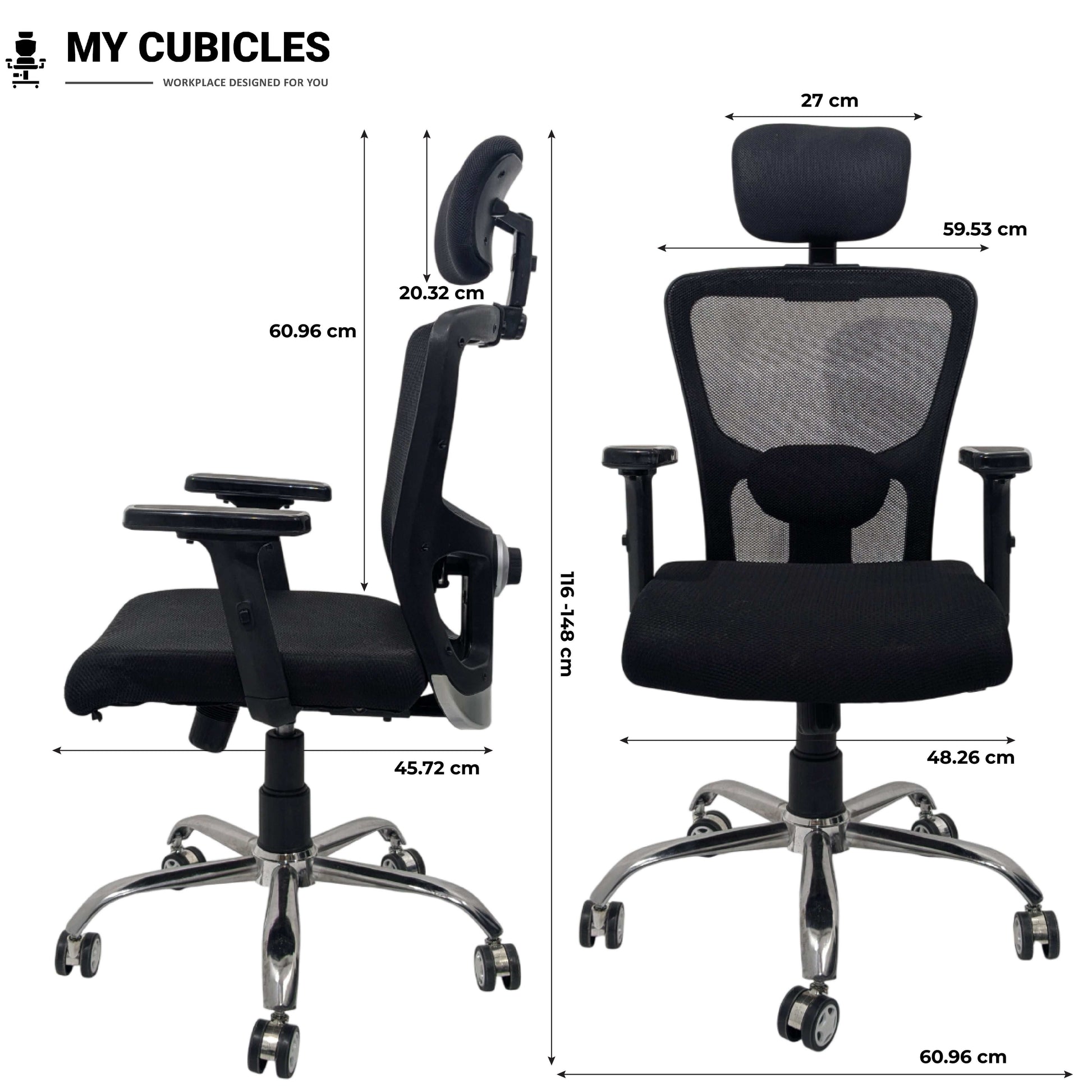 Majesty Black Jazz High Back Ergonomic Executive Office Chair | Spider Base