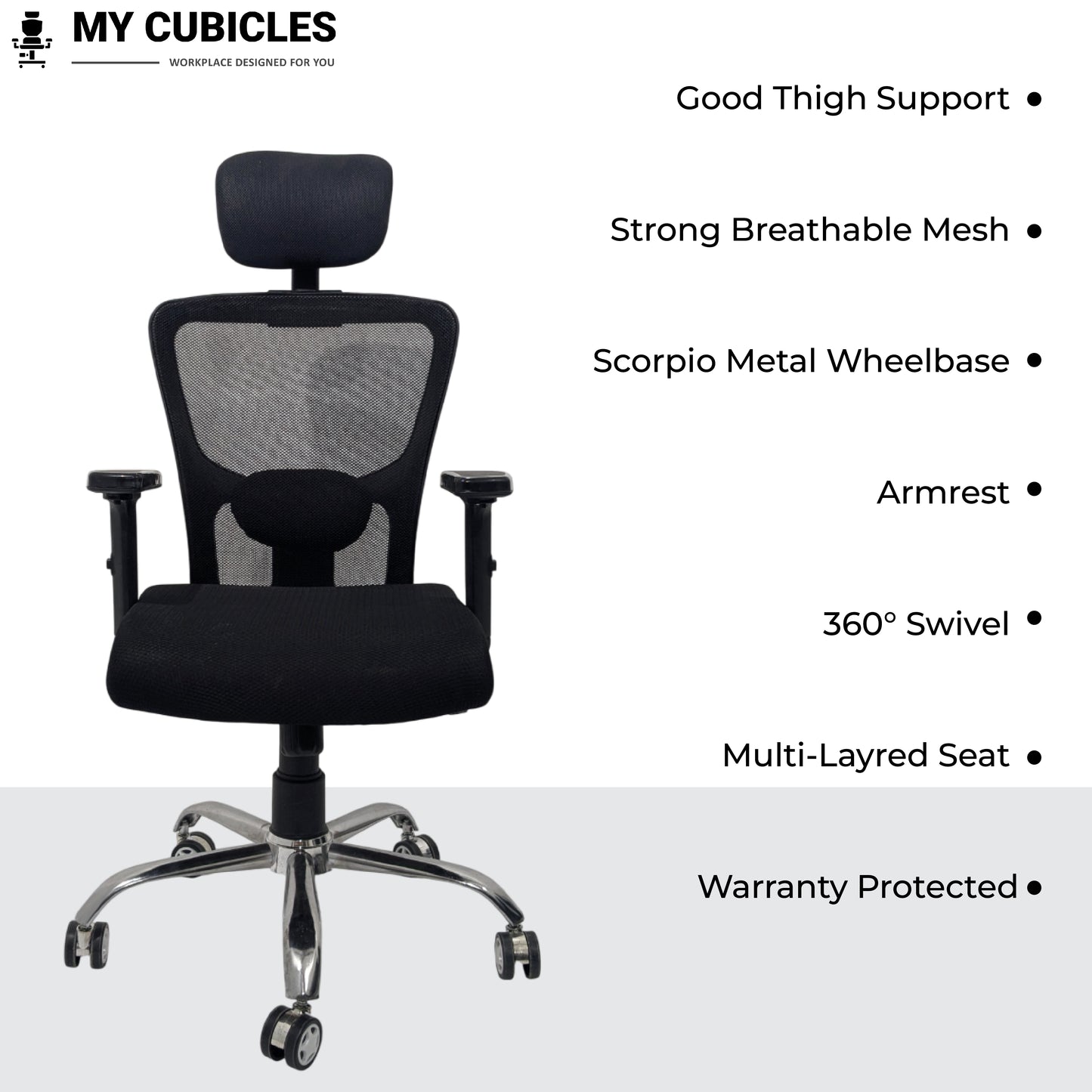 Majesty Black Jazz High Back Ergonomic Executive Office Chair | Spider Base