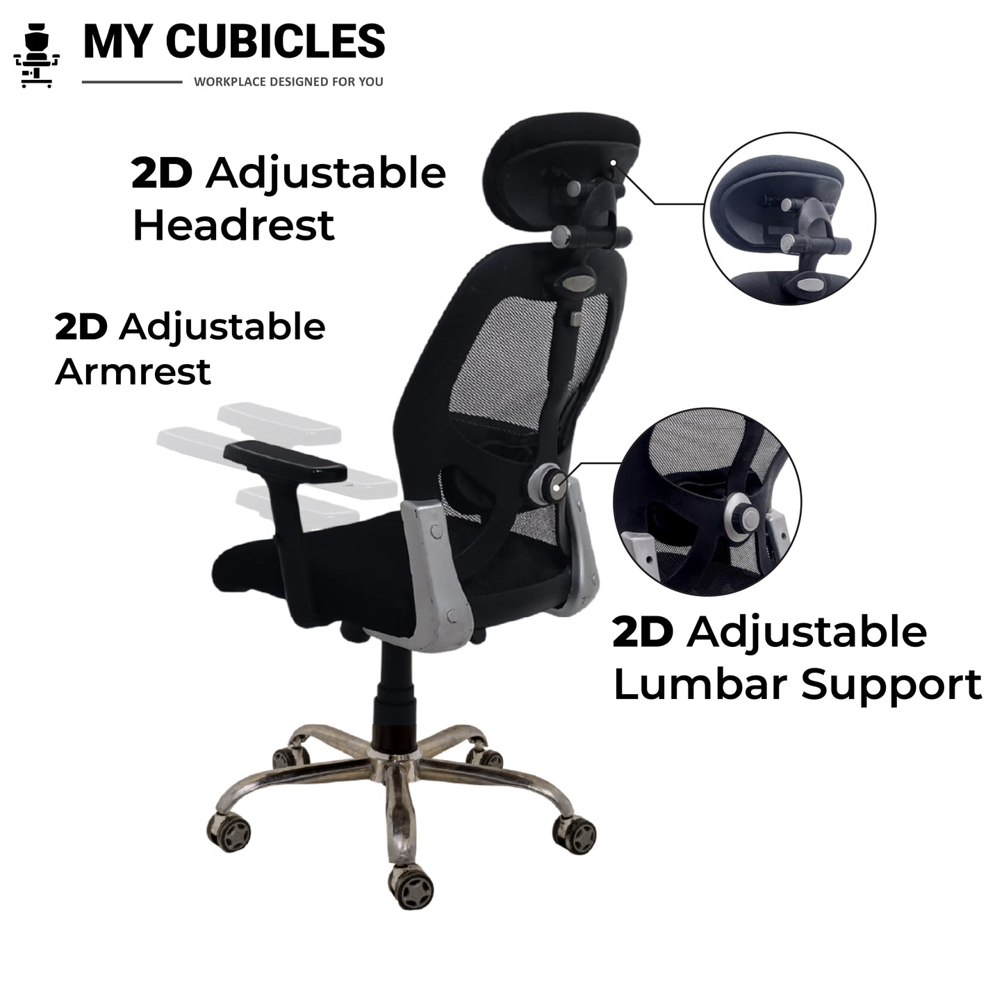 Matrix High Back Office Chair with Adjustable Armrest, Lumbar Support and Headrest