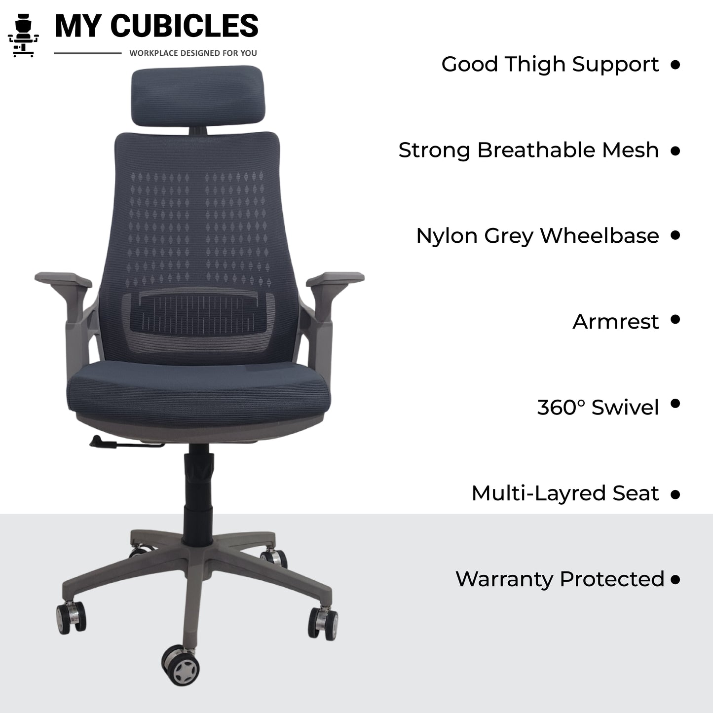 Nova Executive High Back Office Chair | Grey
