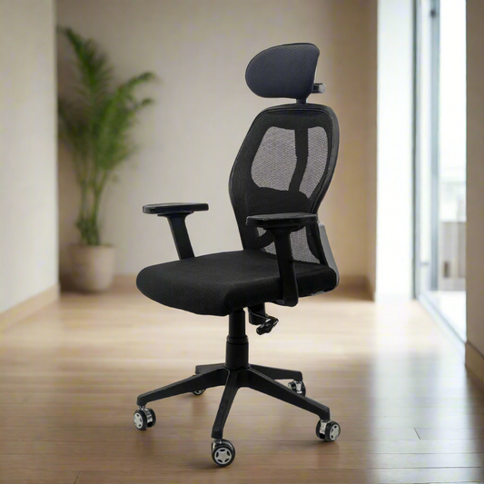 High back office chair with lumbar support