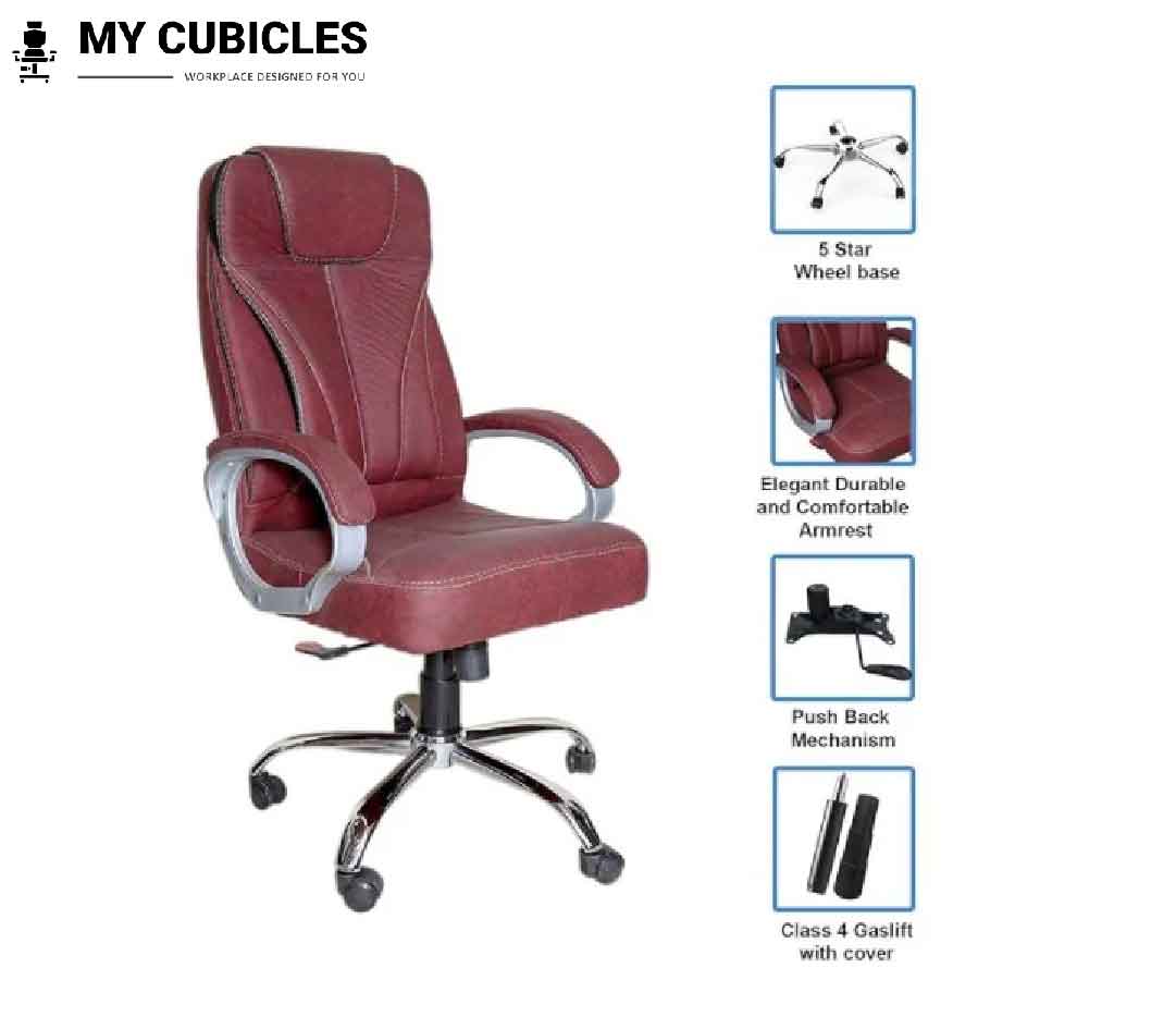 shadow luxe maroon armrest chair ergonomic chair