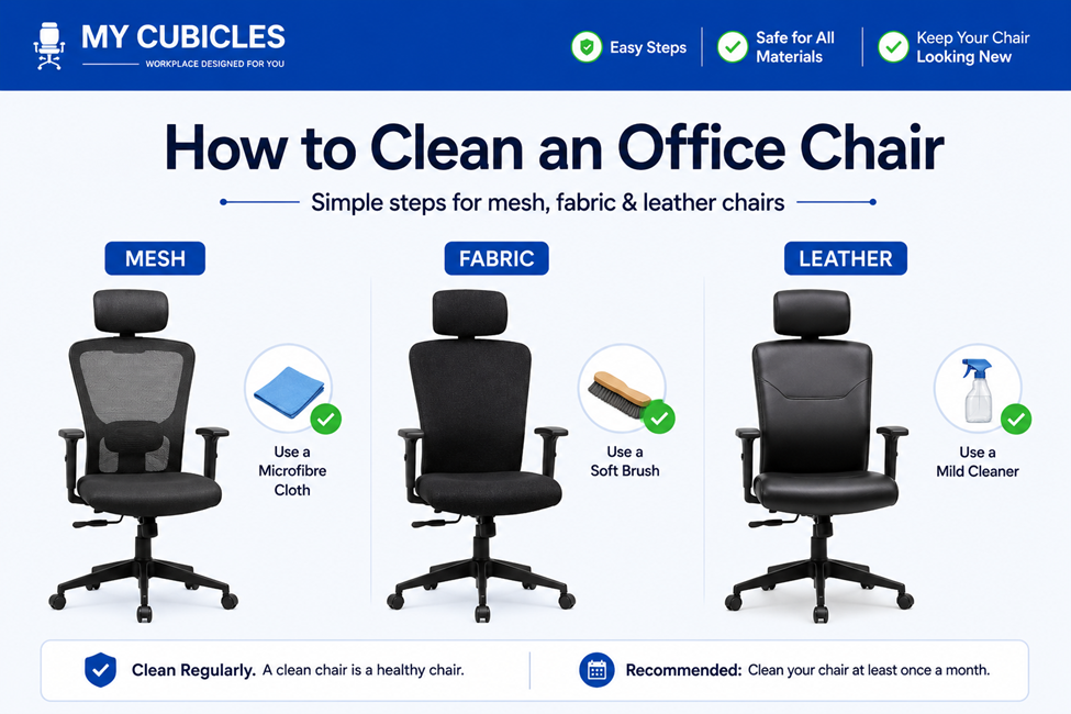 how to clean an office chair guide for mesh fabric and leather seats in India