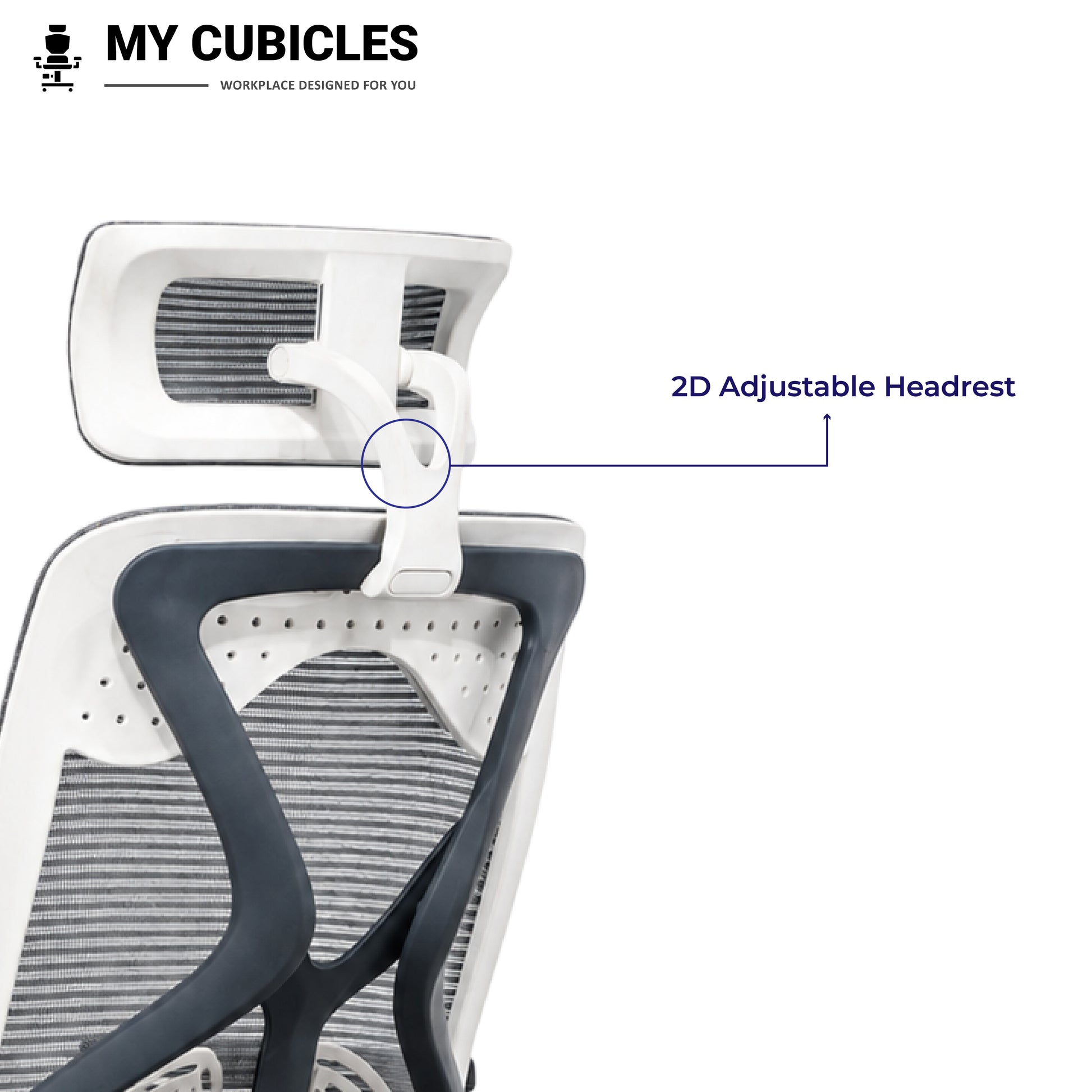 Lunar Grey Office Computer Chair for Home - Adjustable Headrest View