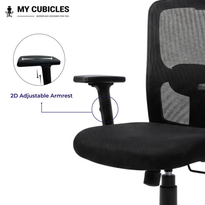 AeroFlex Black Mesh Low Back Office Chair | Nylon Base