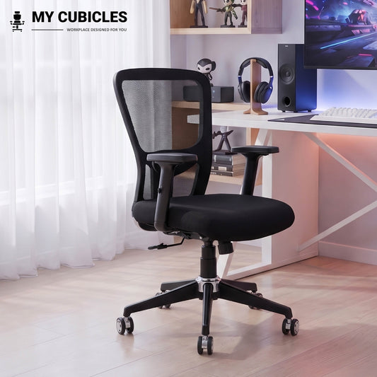 AeroFlex Black Mesh Low Back Office Chair | Nylon Base