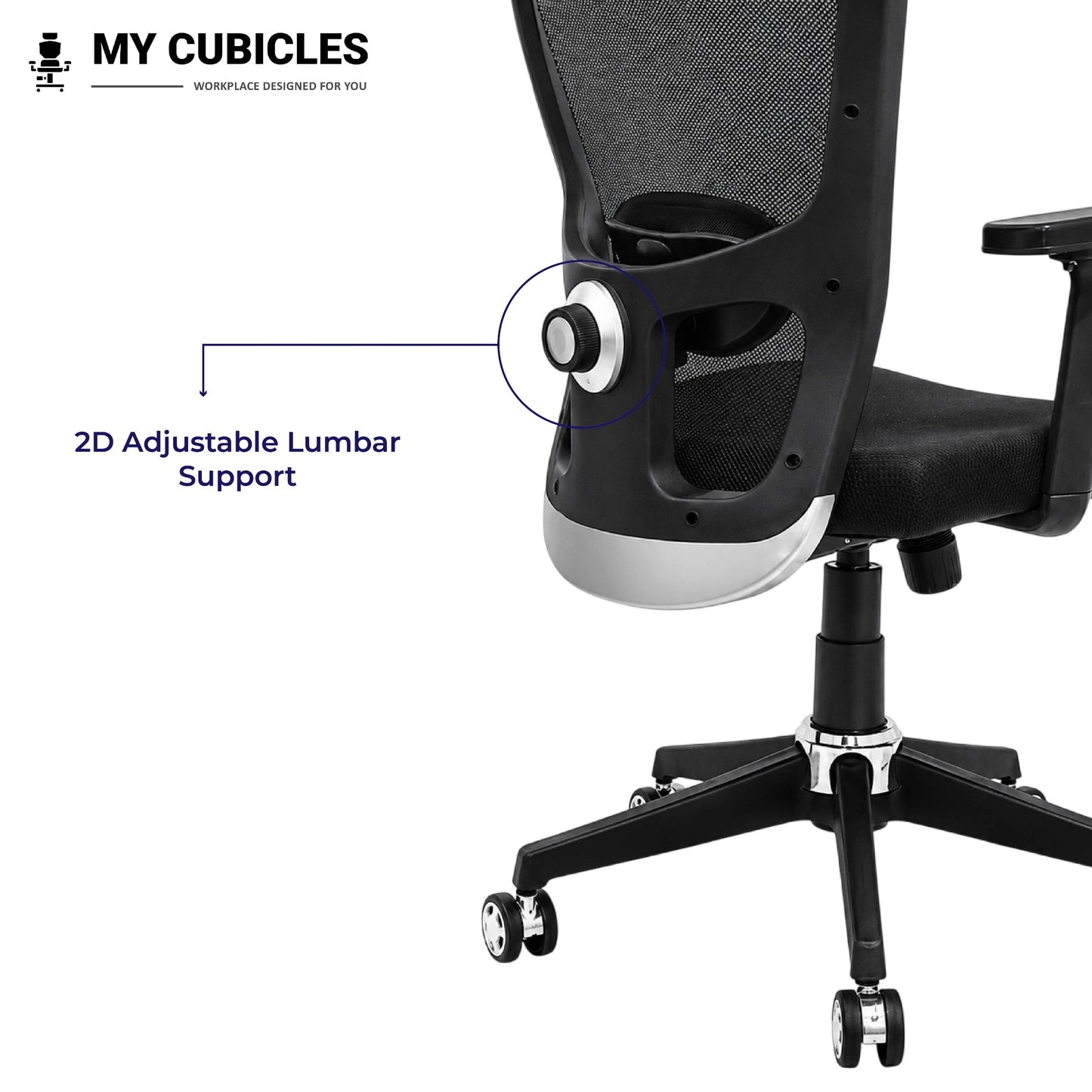 AeroFlex Black Mesh Low Back Office Chair | Nylon Base