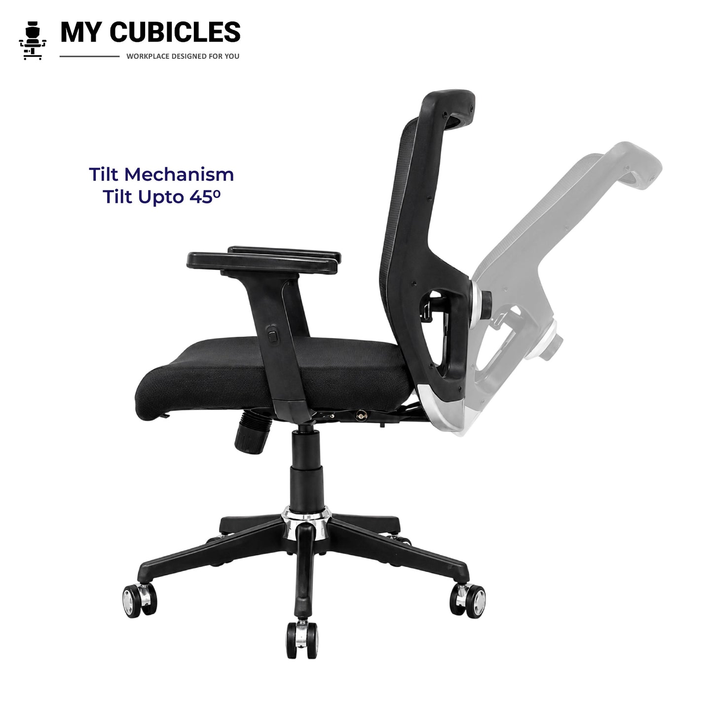 AeroFlex Black Mesh Low Back Office Chair | Nylon Base