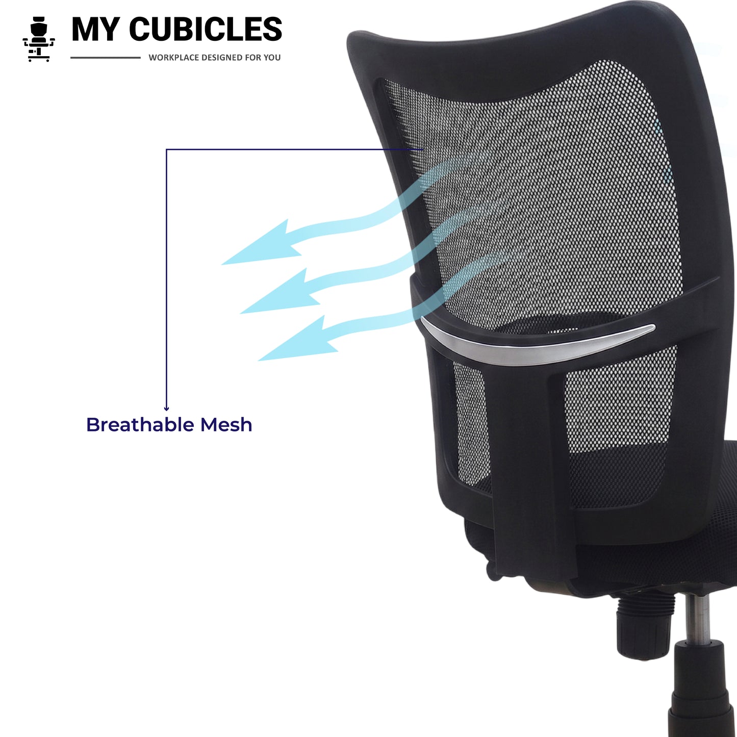 Aligna Brio Student Chair - Breathable Mesh Back View
