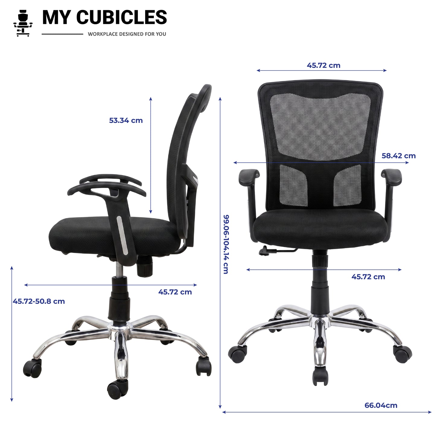 Aligna Brio Student Chair - Dimension View