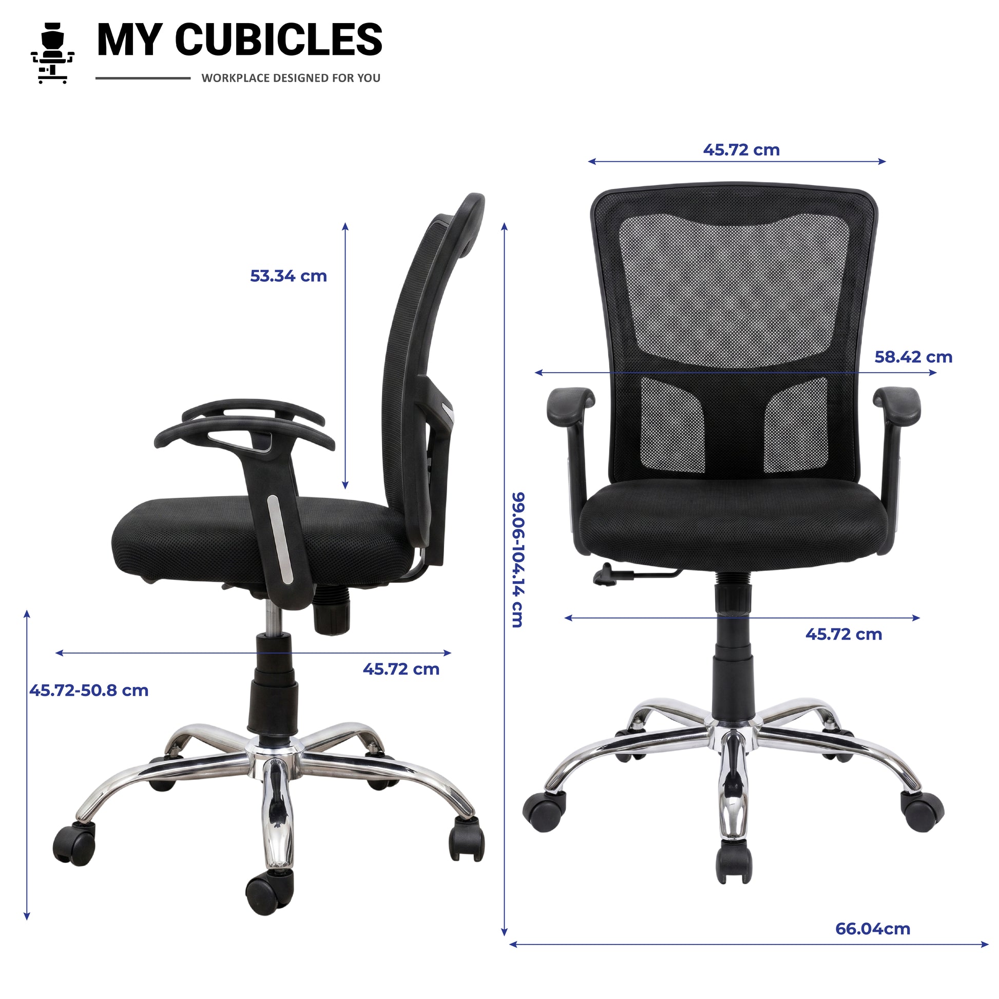 Aligna Brio Student Chair - Dimension View