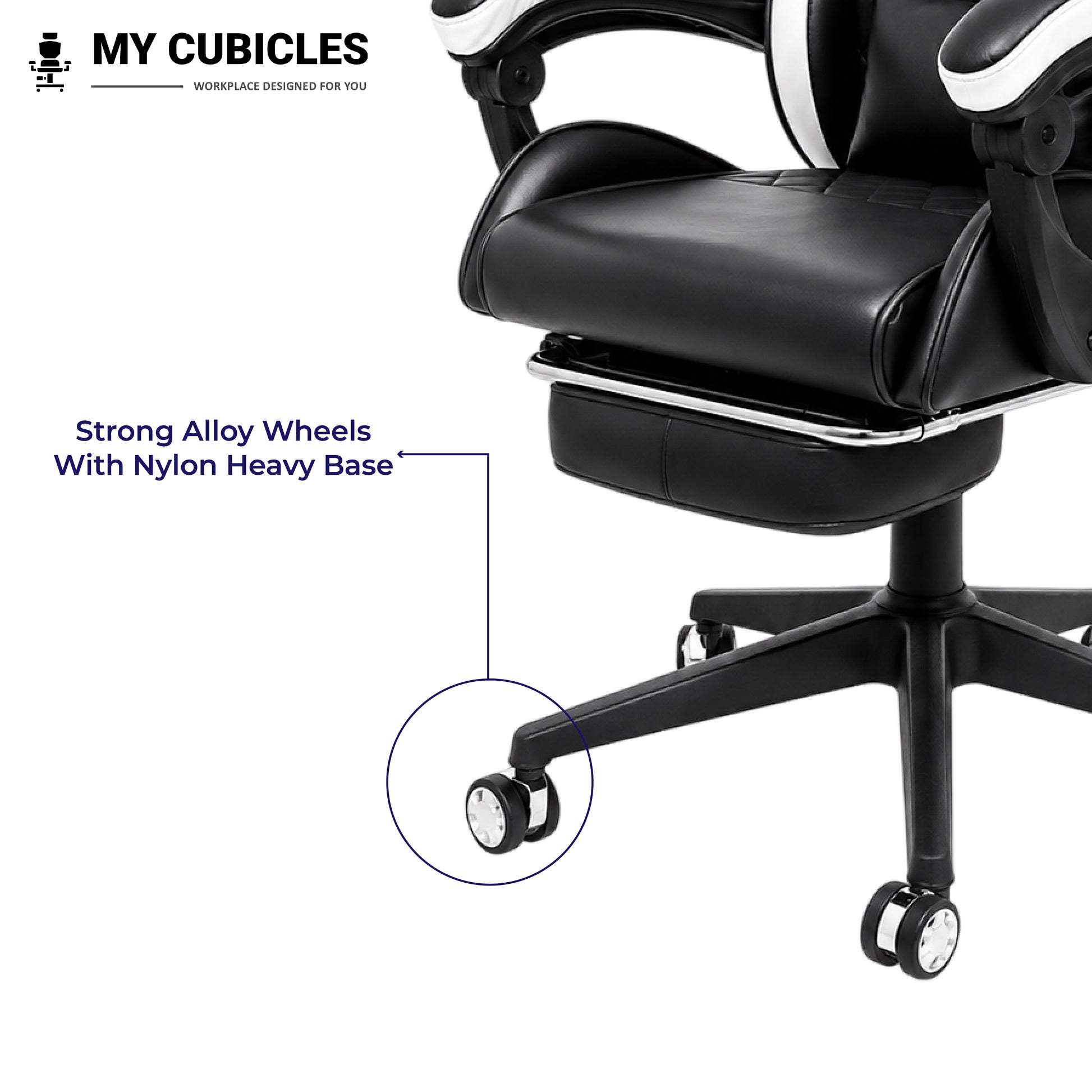 Apex Dominator Ergonomic Gaming Chair - Alloy Wheels View