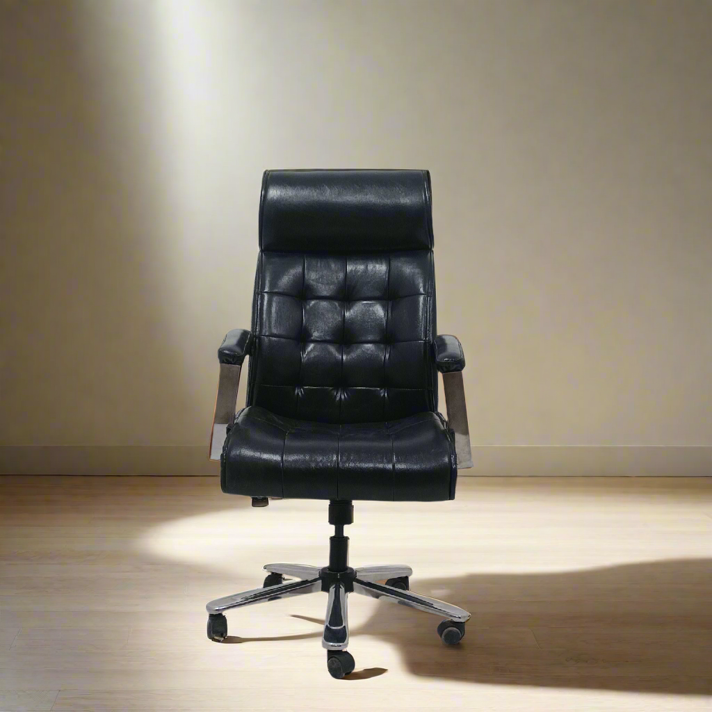 black leather boss chair