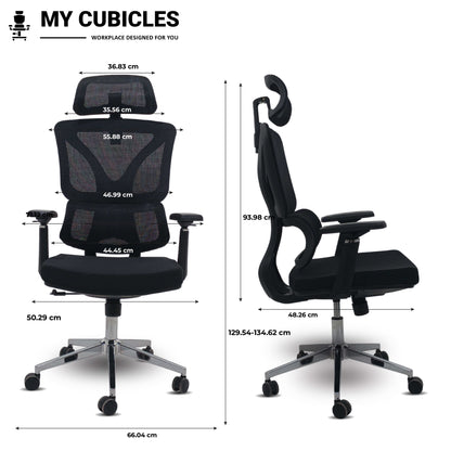 Black Ergo Gladiator Executive Office Chair with Head Rest