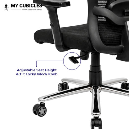 Butterfly Ergonomic Office Chair with Scorpio Base - Adjustable Seat Height View