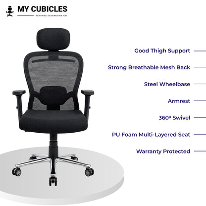 Butterfly Ergonomic Office Chair with Scorpio Base - All Ergonomic Features View