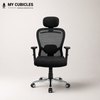 Cosmic Horizon Black Headrest Office Ergonomic Chair with Scorpio Base