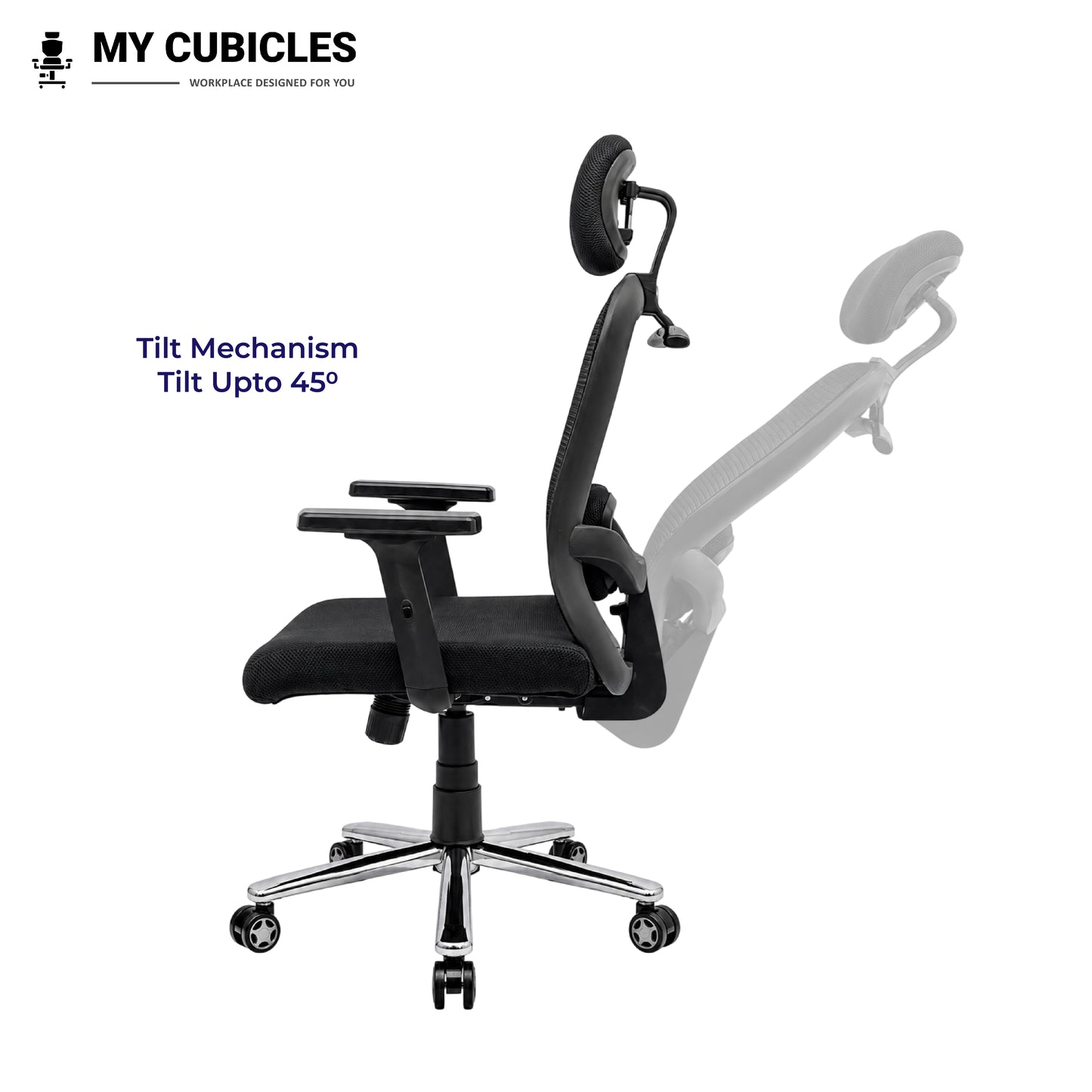 Butterfly Ergonomic Office Chair with Scorpio Base - Tilt Mechanism View