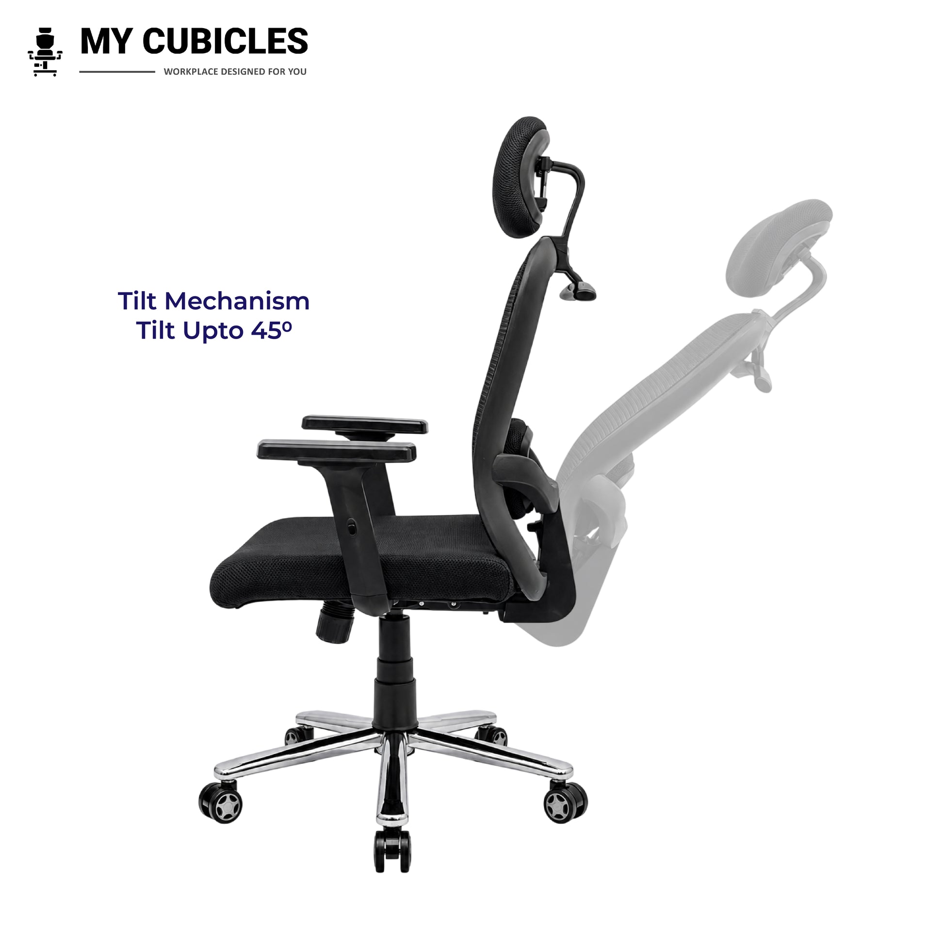Butterfly Ergonomic Office Chair with Scorpio Base - Tilt Mechanism View