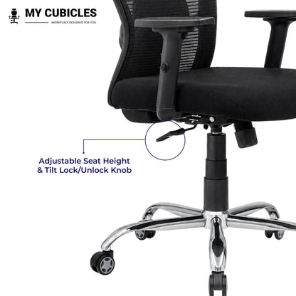 Butterfly Ergonomic Office Chair with Spider Base - Adjustable Seat Height View