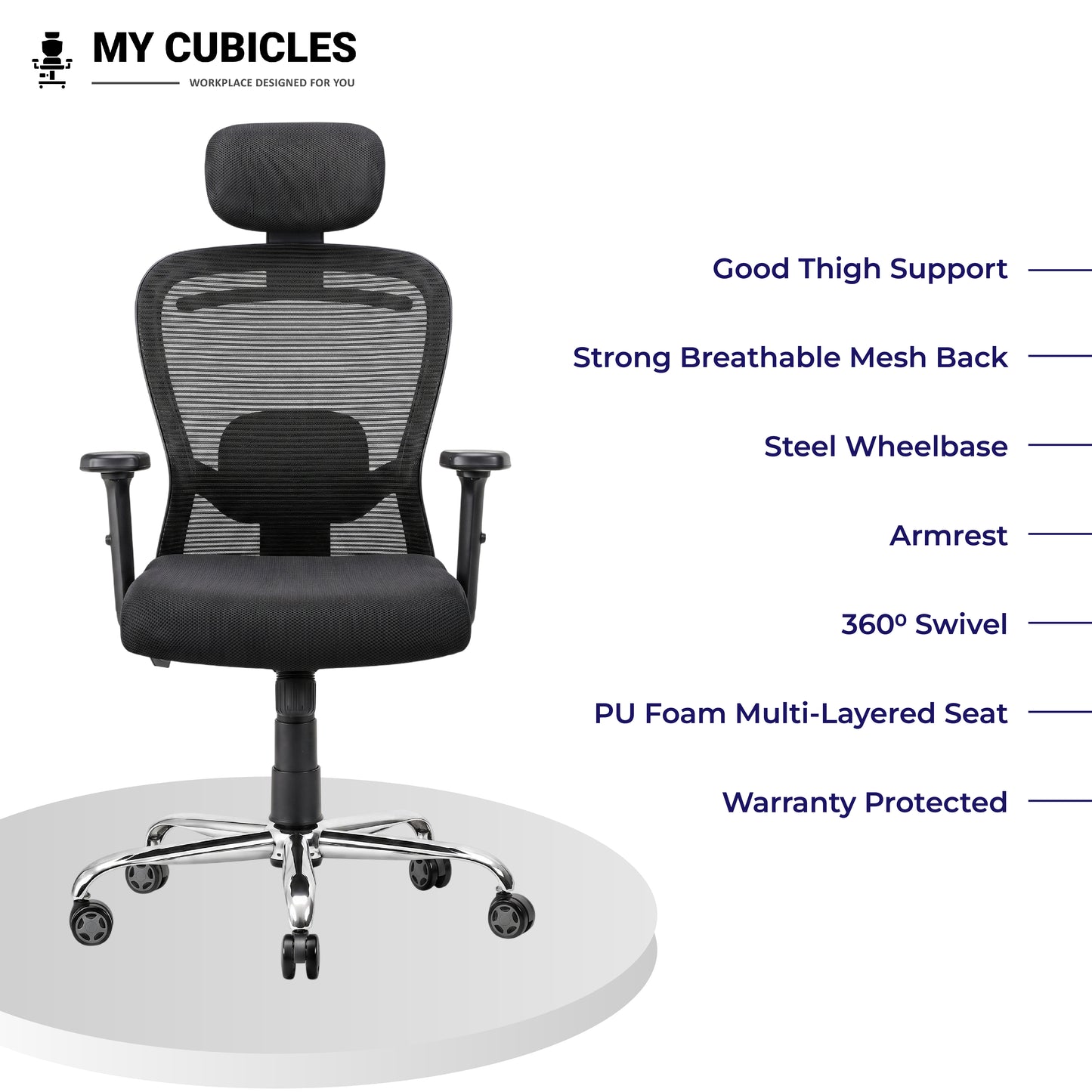 Butterfly Ergonomic Office Chair with Spider Base - All Ergonomic Features View