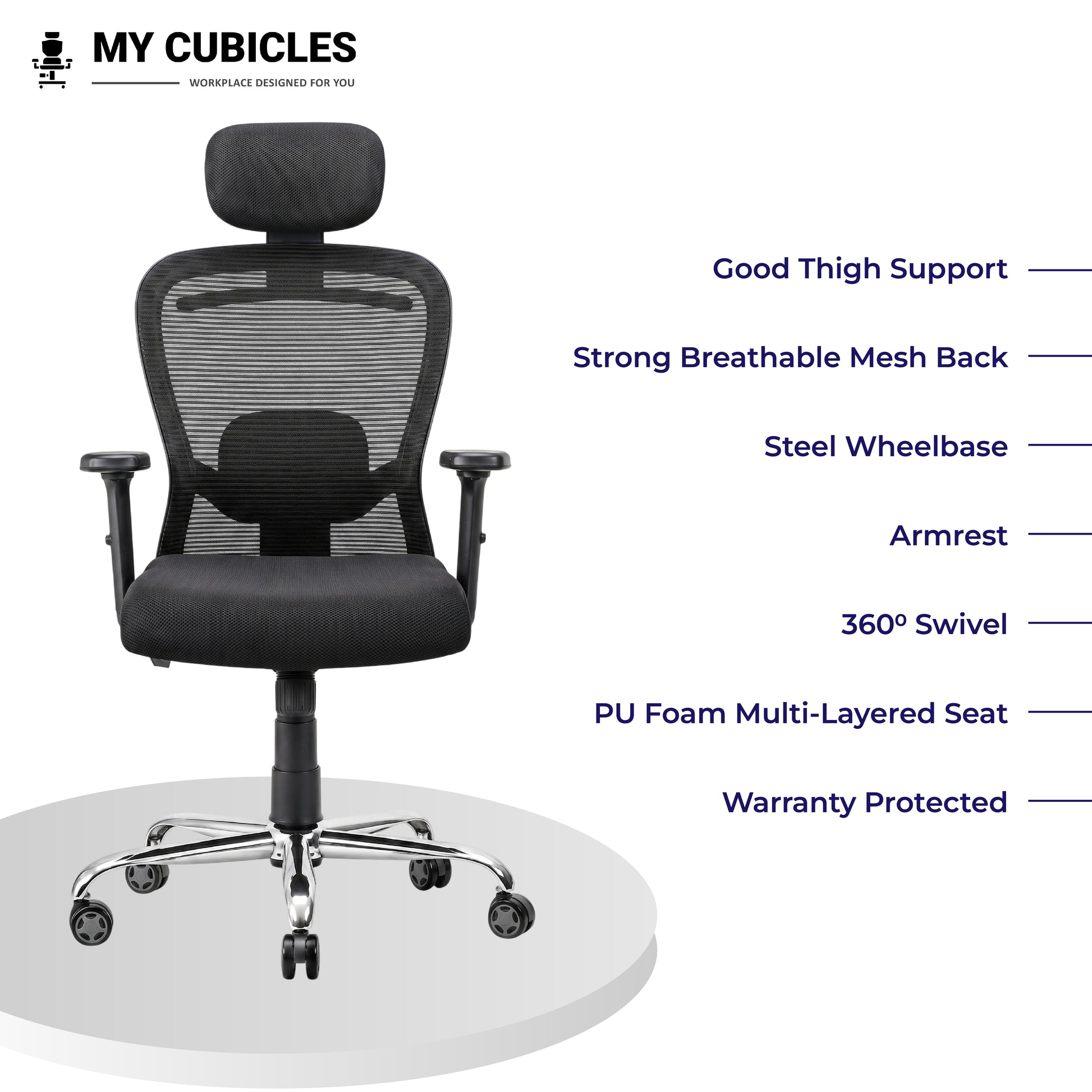 Butterfly Ergonomic Office Chair with Spider Base - All Ergonomic Features View