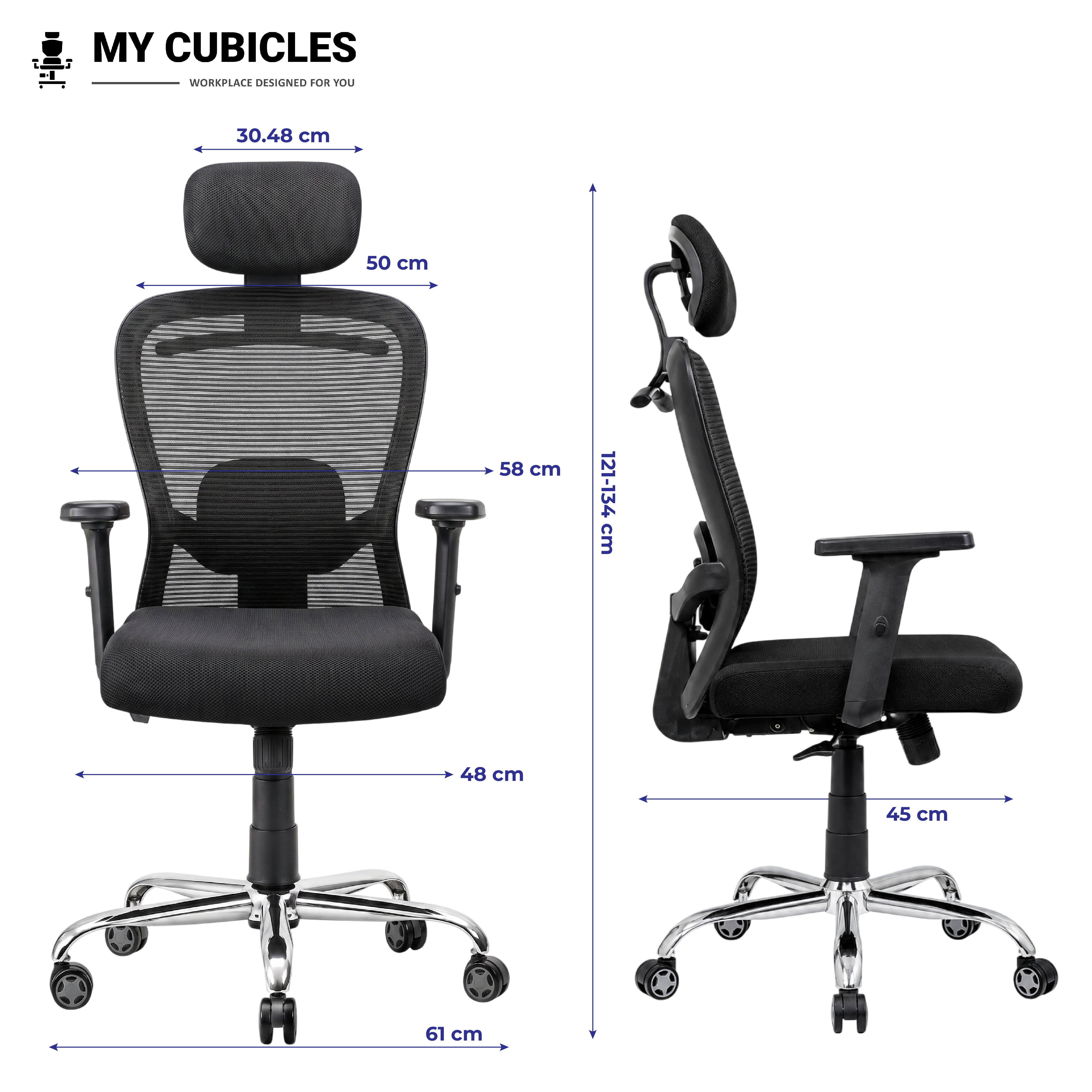 Cosmic Horizon Black Headrest Office Chair – My Cubicles