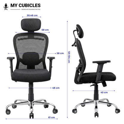 Butterfly Ergonomic Office Chair with Spider Base - Dimension View