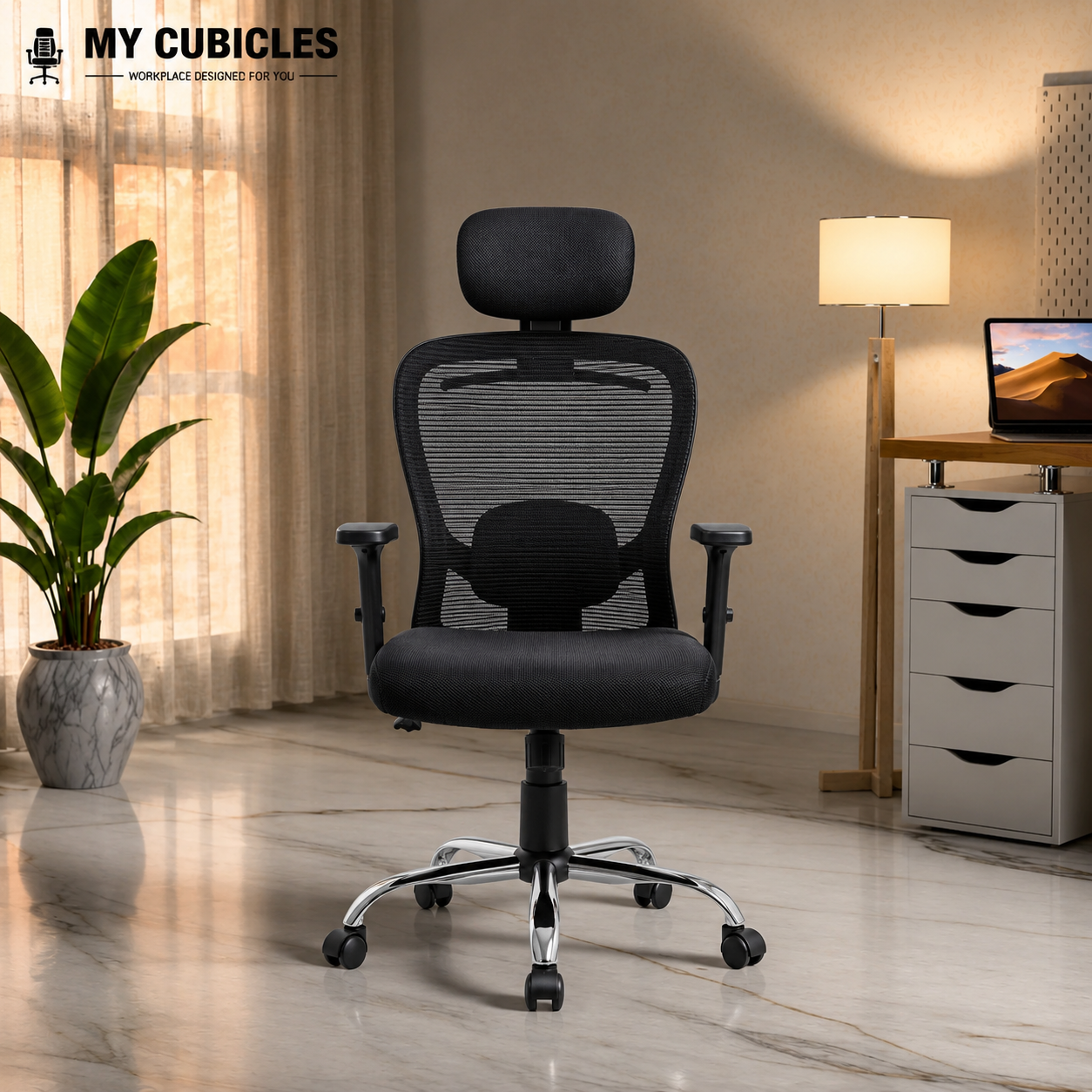 Cosmic Horizon Black Headrest Office Chair