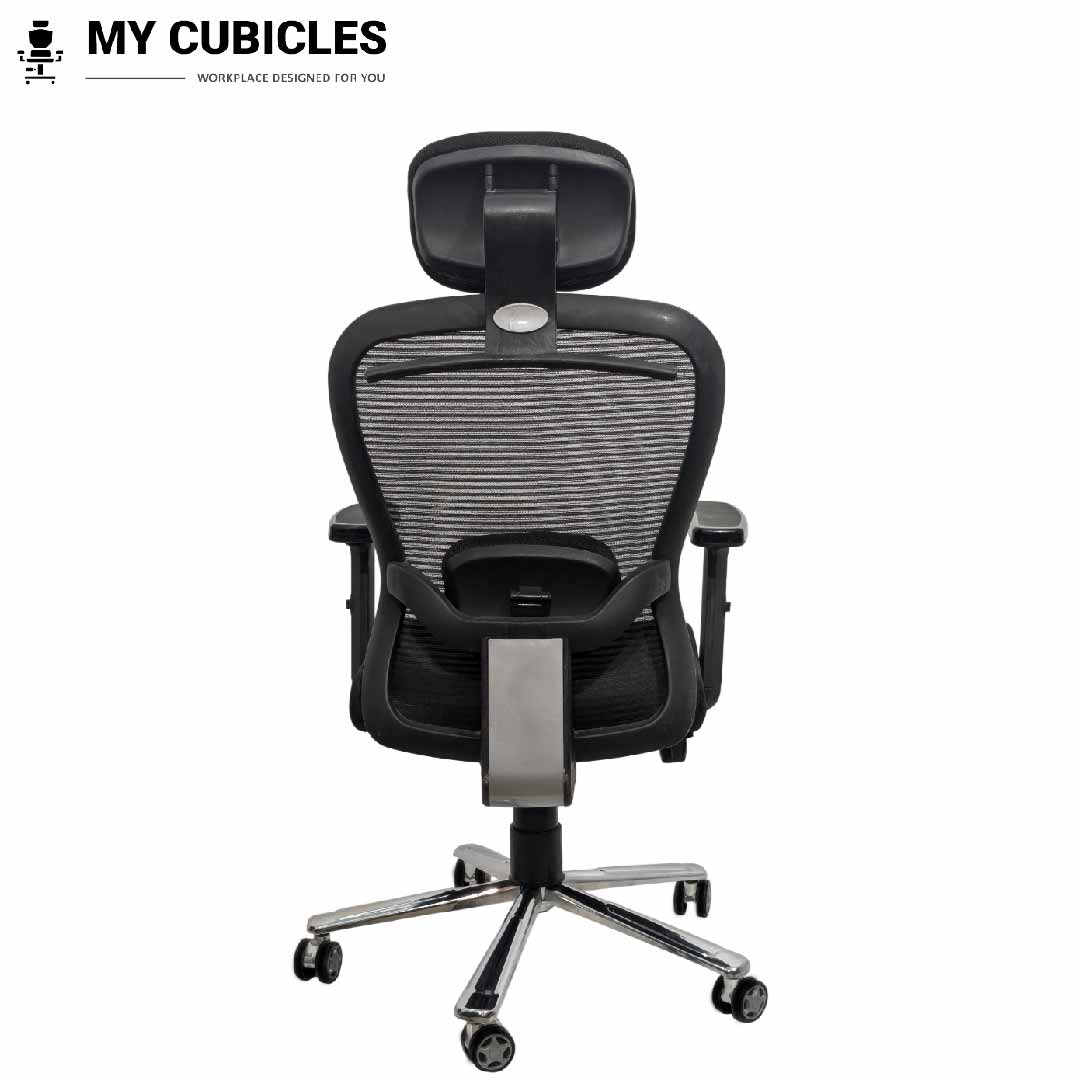 Cosmic Horizon Black Headrest Office Ergonomic Chair with Scorpio Base