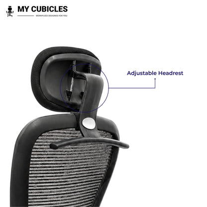 Cosmic Horizon Nylon Base Ergonomic Office Chair with Headrest - Adjustable Headrest View