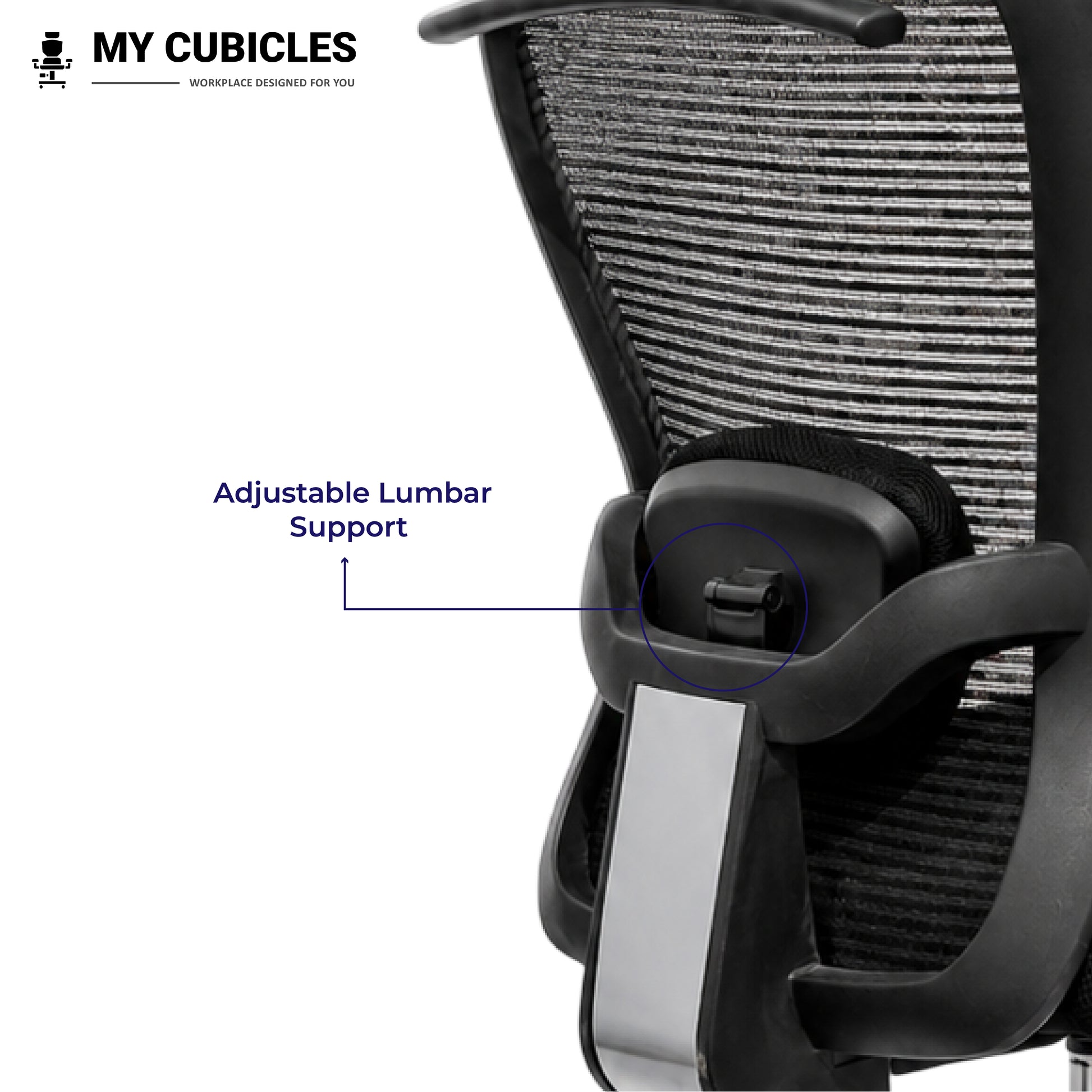 Cosmic Horizon Nylon Base Ergonomic Office Chair with Headrest - Adjustable Lumbar Support View