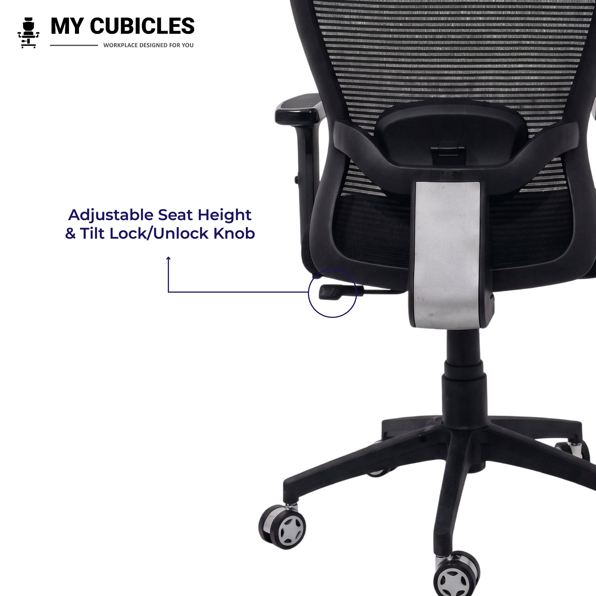 Cosmic Horizon Nylon Base Ergonomic Office Chair with Headrest - Adjustable Seat Height View