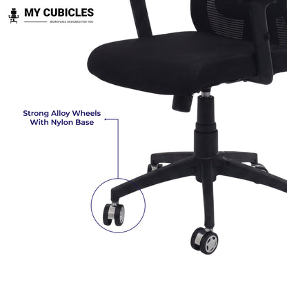 Cosmic Horizon Nylon Base Ergonomic Office Chair with Headrest - Alloy Wheels View