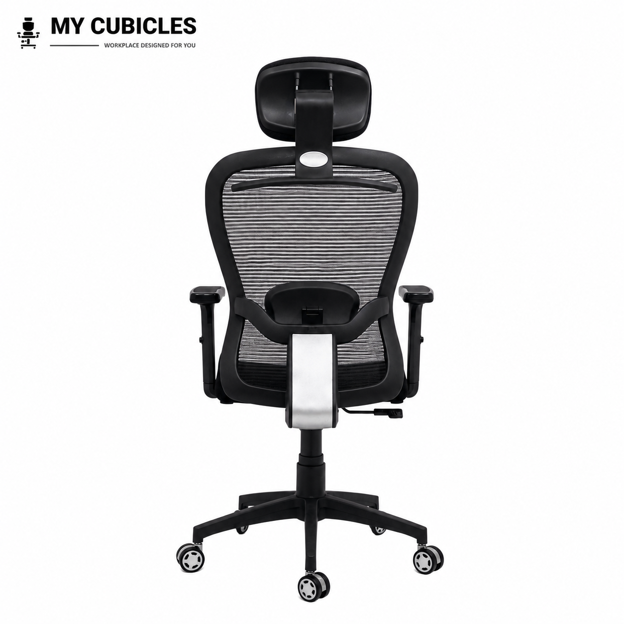 Cosmic Horizon Nylon Base Ergonomic Office Chair with Headrest - Back View