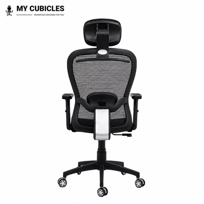 Cosmic Horizon Nylon Base Ergonomic Office Chair with Headrest - Back View
