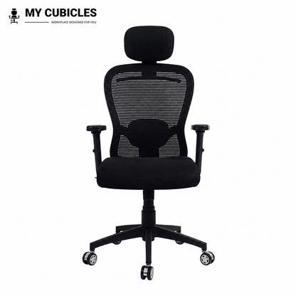 Cosmic Horizon Nylon Base Ergonomic Office Chair with Headrest - Front View