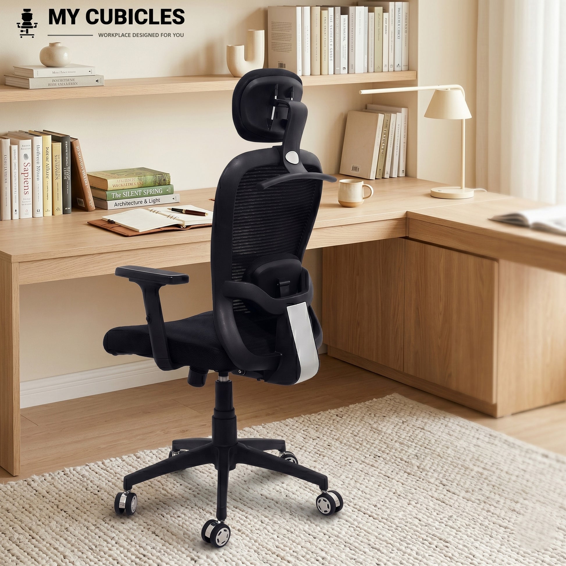 Cosmic Horizon Nylon Base Ergonomic Office Chair with Headrest - Lifestyle View