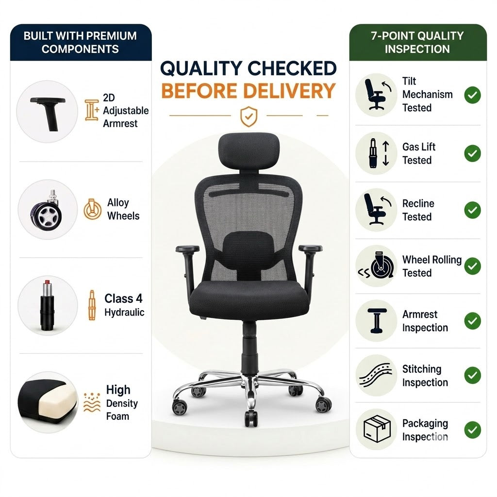 Cosmic Horizon Black Headrest Office Chair Qualty Checked Image