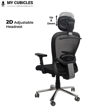 Black office chair with adjustable headrest
