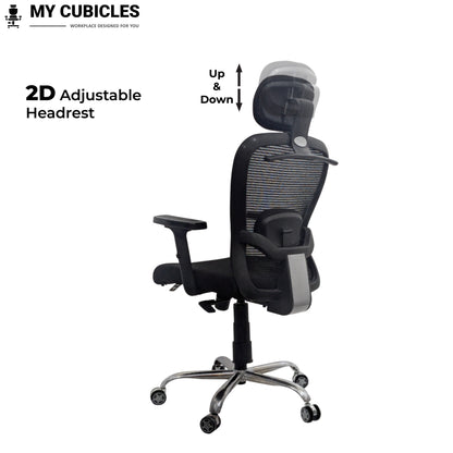 Black office chair with adjustable headrest