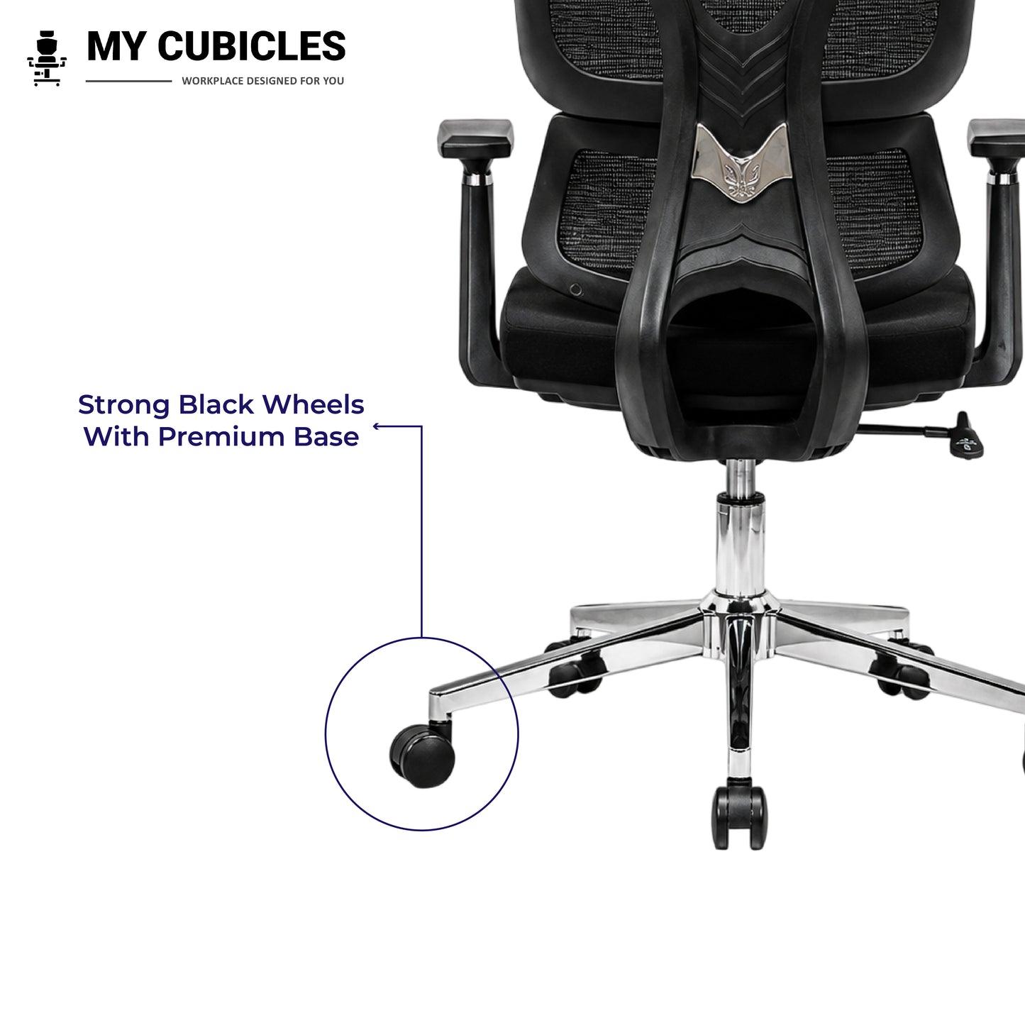 Ergo Gladiator Ergonomic Executive Office Chair - Base and Wheels View