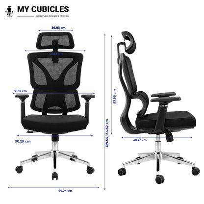 Ergo Gladiator Ergonomic Executive Office Chair - Dimension View