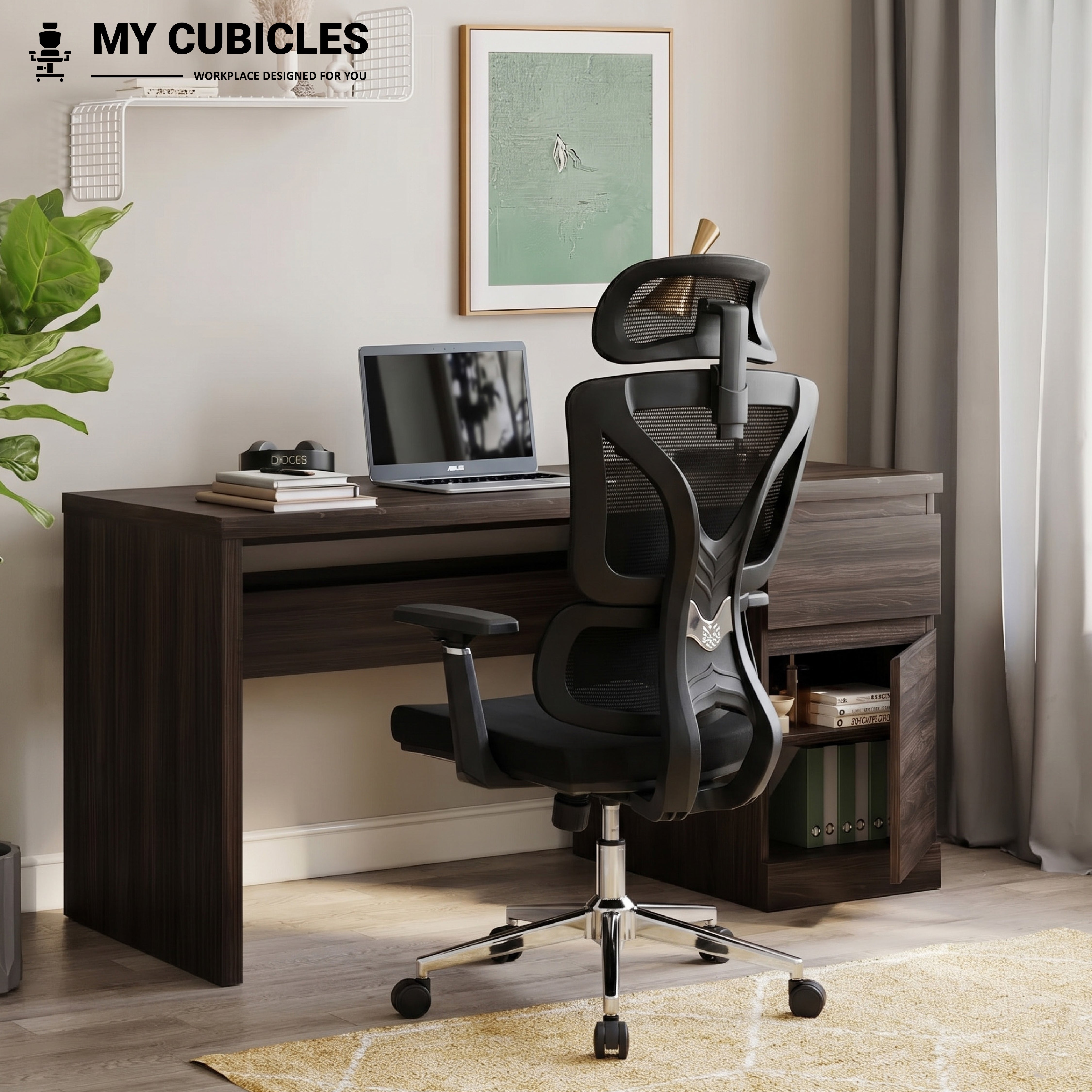 Black Ergo Gladiator Executive Office Chair with Head Rest