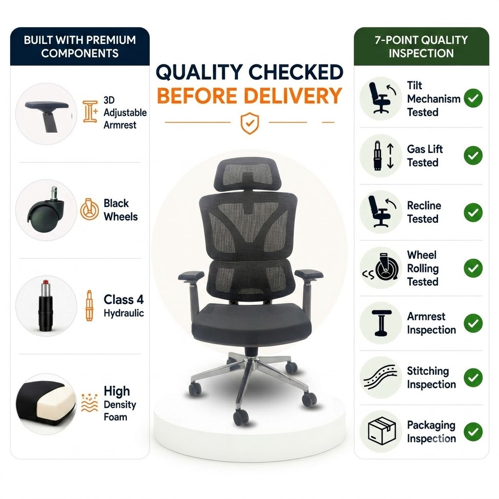 Ergo Gladiator Executive Office Chair with Head Rest Quality  Checked Image
