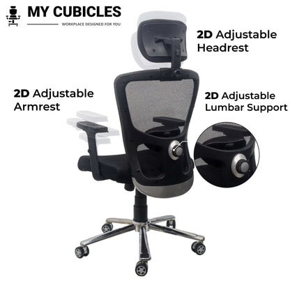 Jazz High Back Office Chair with Adjustable Armrest, Lumbar Support and Headrest