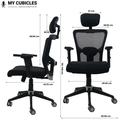 Majesty Black Jazz High Back Ergonomic Executive Office Chair | Nylon Base